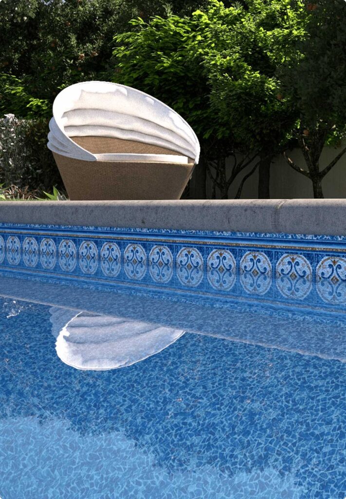 vinyl liner pool tiled border